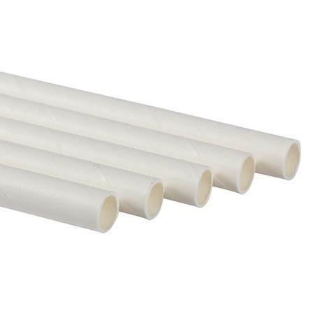 Papiertrinkhalme / 8x250mm /Weiß/ 500Stk