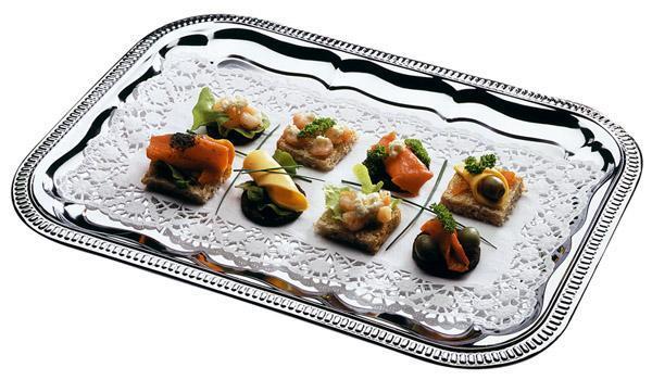 Serviertablett / 53x32cm / silber / Part