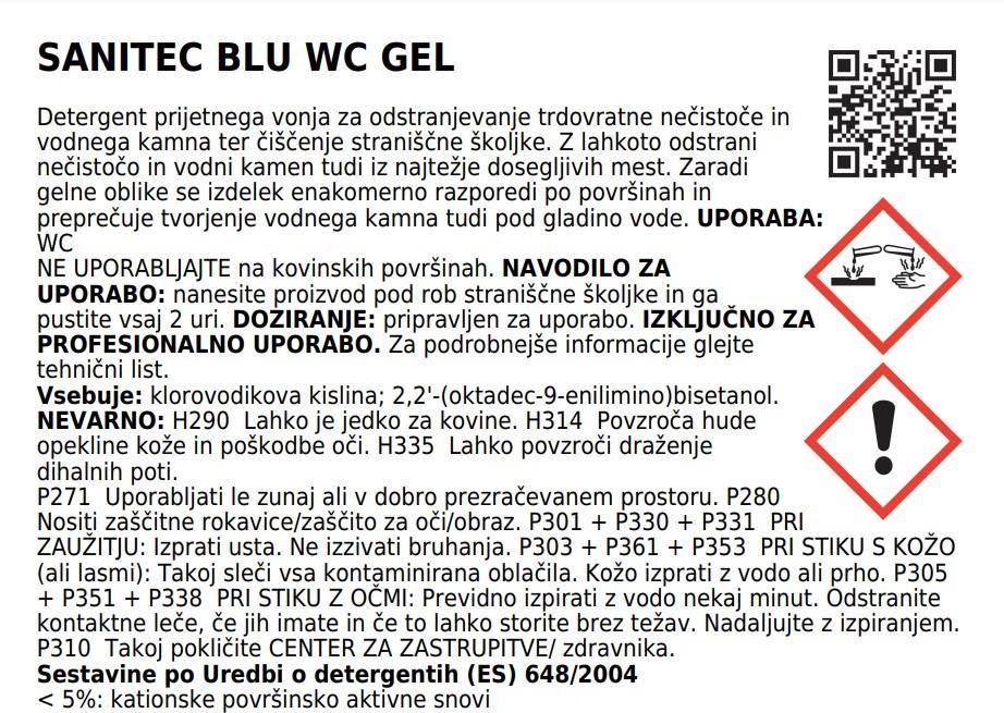 Blu WC Gel /700ml/ Reiniger & Entkalker