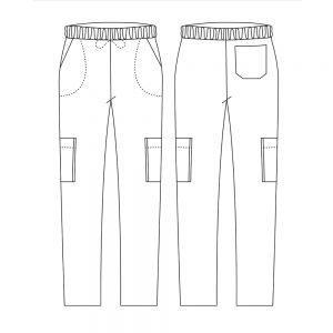 Kochhose / Coulisse Pocket / Schwarz /XL