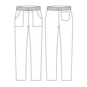 Kochhose / Coulisse-Tasche / Schwarz / S