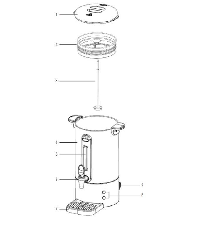 Kaffeemaschine Perkolator / 7L / 1050W